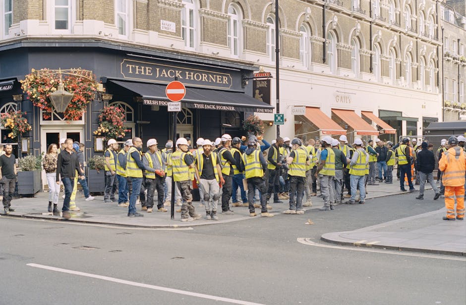 Professional construction team at work